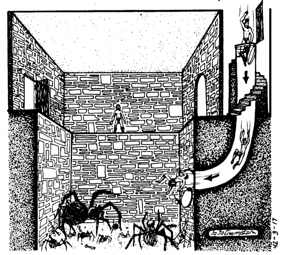 Door Lover's Room from Grimtooth's Book of Old School Traps. Artist Steve Compton
